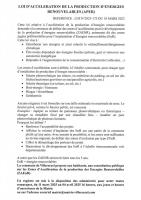 Consultation des énergies renouvelables
